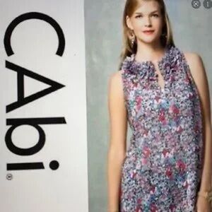CAbi Multicolor Floral Sleeveless Blouse